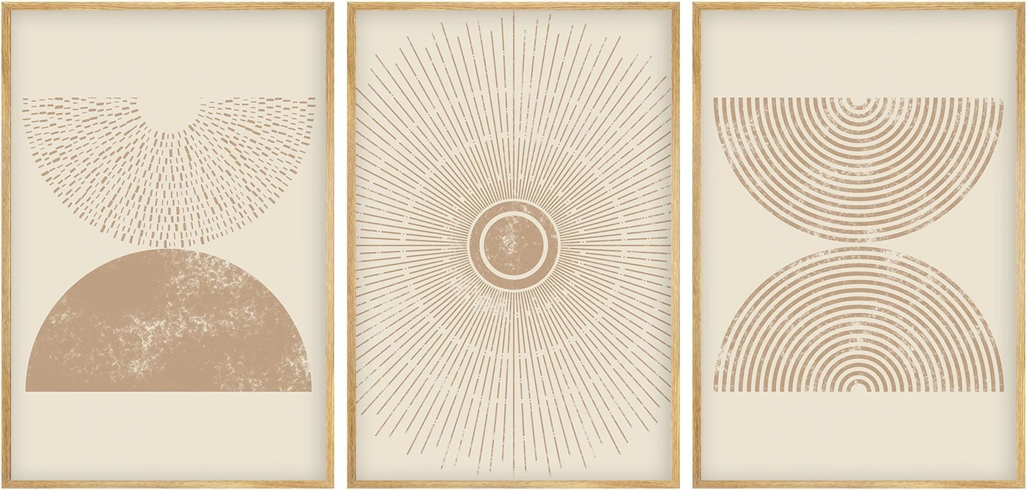 Pikturë dekorative me kornizë MDF (3 copë), Wallity, Huhu258, 50x35cm
