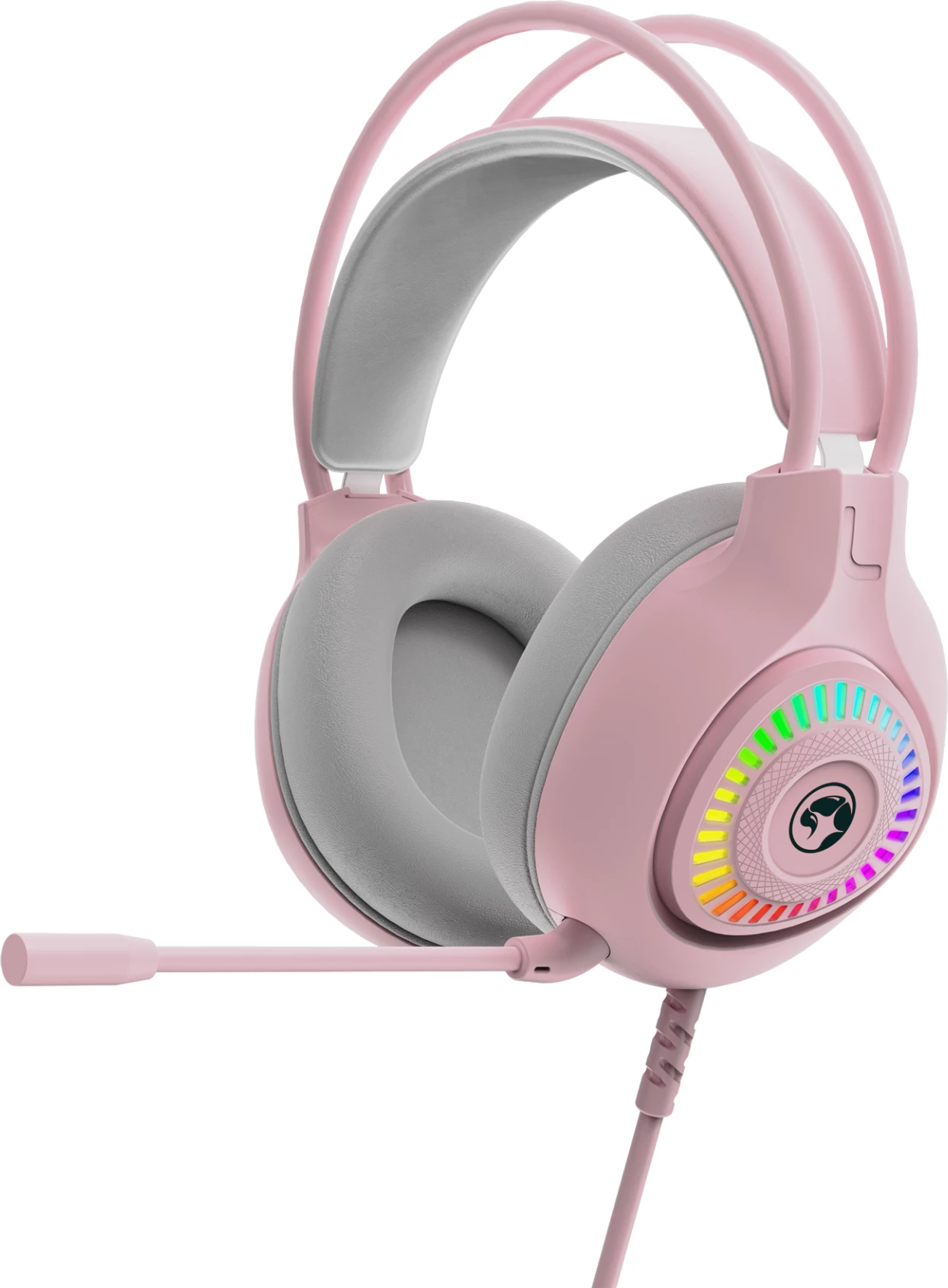 Kufje gaming Marvo H8325, me kabllo USB 2.0, RGB, stereo, rozë 5
