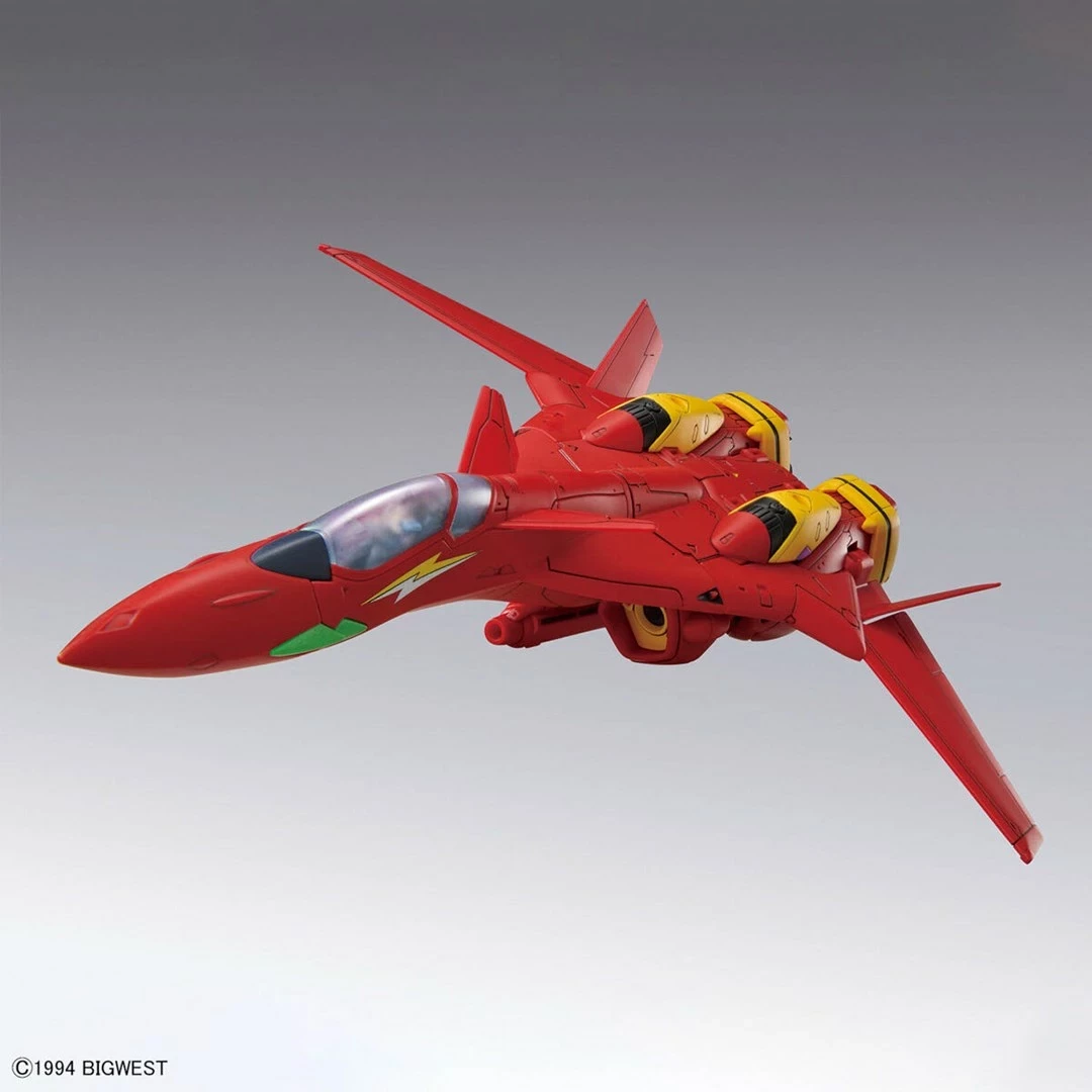 Model ndërtimi Bandai HG 1/100 Macross VF-19 Custom Fire Valkyrie me Sound Booster, i kuq