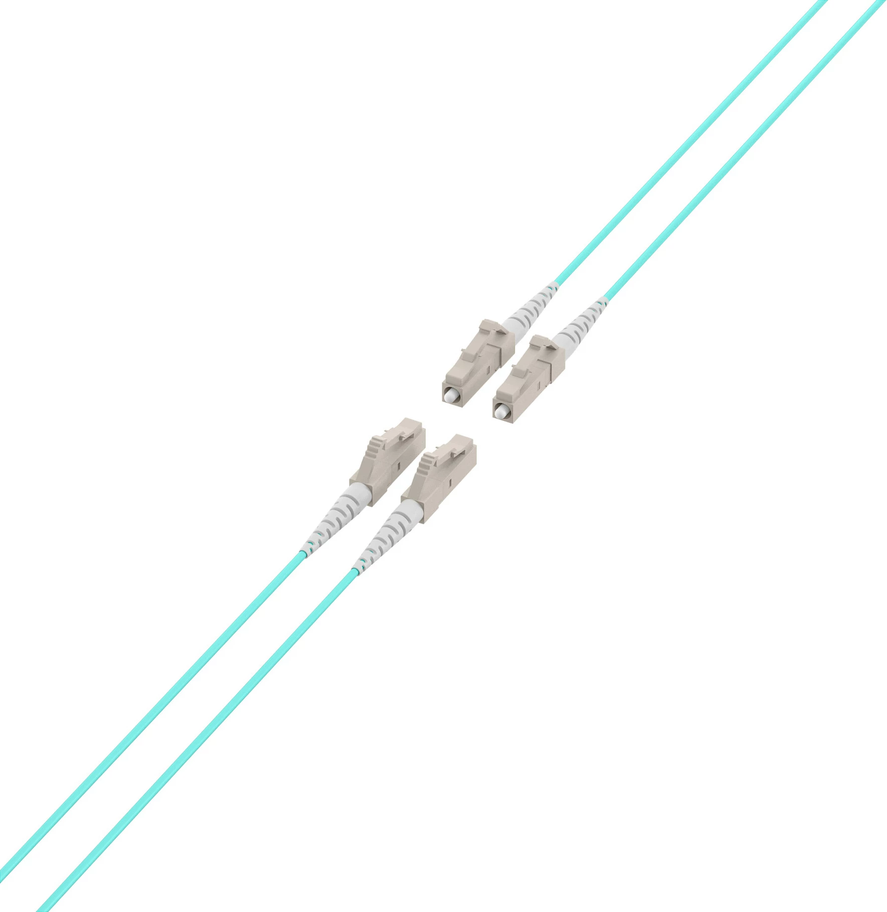 Kablë optike EFB Elektronik U-DQ(ZN)BH OM3 4G LC-LC, 60 m, LSZH, Aqua/Bezhë/Zeze
