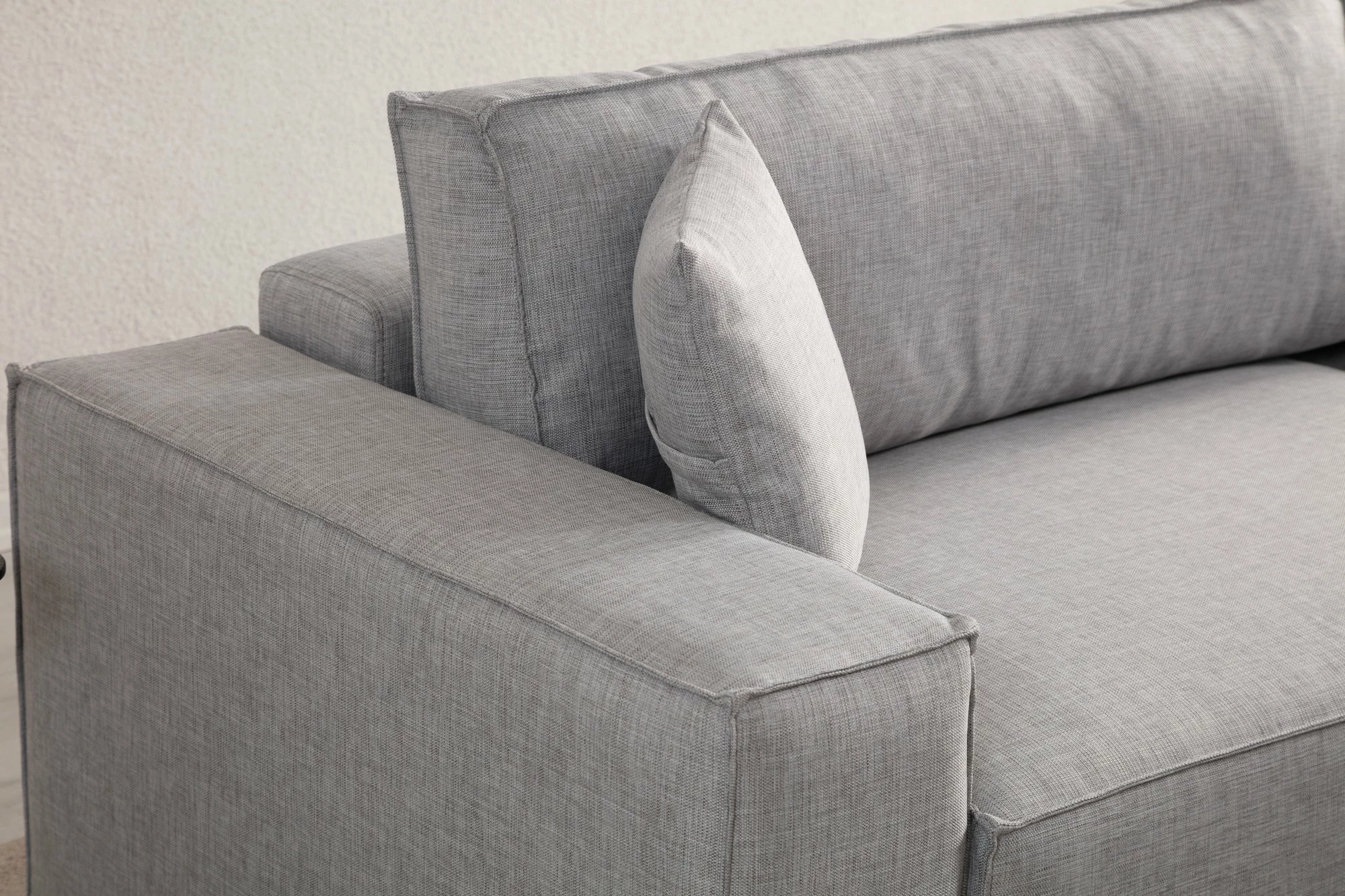 Kënd-sofë krevate Atelier del Sofa, Pırlo kënd i djathtë, gri e çelët