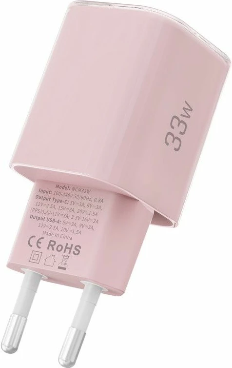 Karikues muri Tech-Protect NCM33W, 2 porta, 33W, Rozë