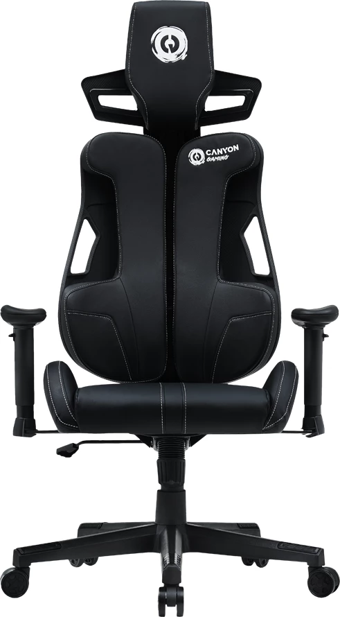 Karrige gaming CANYON Morphos ABCH01, PU lëkurë, mbështetëse krahu 2D, e zezë