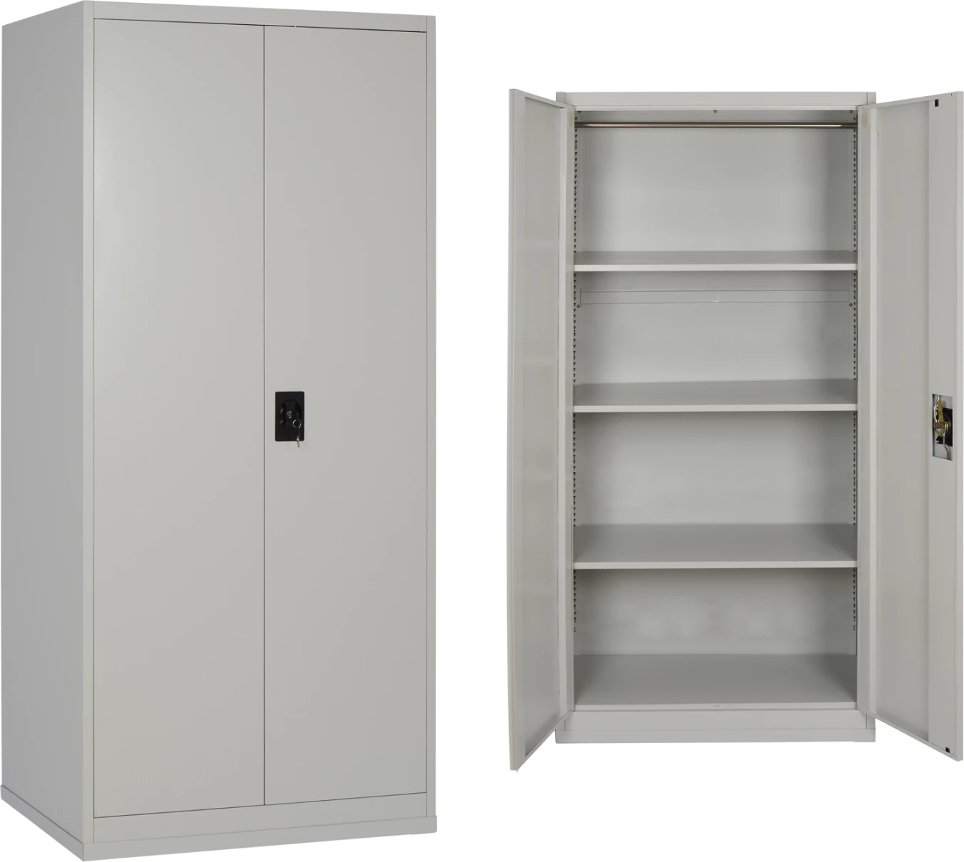 Dollap metalik dykanatësh HRONDA, 3 rafte, çelës, 70x40x170cm