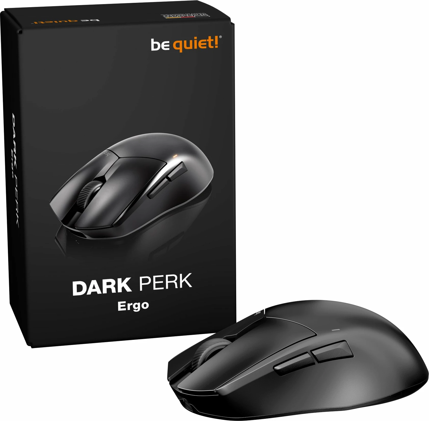 Maus be quiet! Dark Perk Ergo BM007, pa kabllo, 32000 DPI, 8000 Hz, 55 g, e zezë