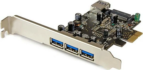 Kartë PCIe StarTech PEXUSB3S42V, 4x USB 3.2 Gen 1, UASP, full-height/low-profile, e zezë/inoks