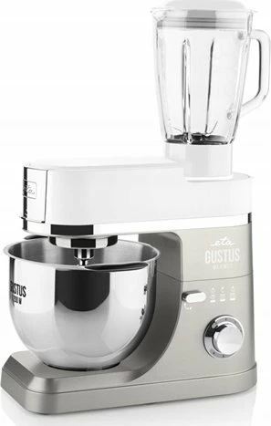Mikser planetar Eta Gustus Maximus IV ETA-RO-200-10, 1200W, tas 5.5L + blender 1.5L, argjend, set me 2 tasa dhe aksesorë