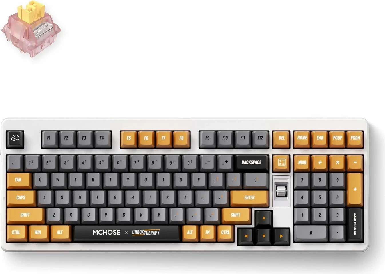 Tastierë mekanike Mchose UT98, 96%, RGB, wireless/wired, Outemu Silent Peach V3, bardhë-gri