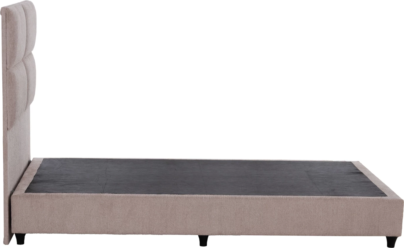Krevat gjysmë-dyshe me material bezhë, MILO FH646.32, për dyshek 120x200cm