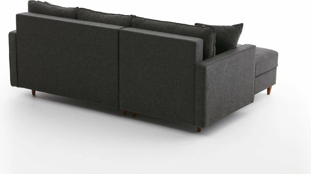 Këndare Eva, ngjyrë antracit, me pouffe, Atelier del Sofa