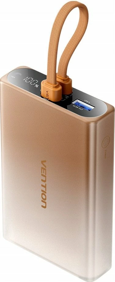 Powerbank Vention FHZJ0 10000mAh 22.5W me display, kafe (bakër)
