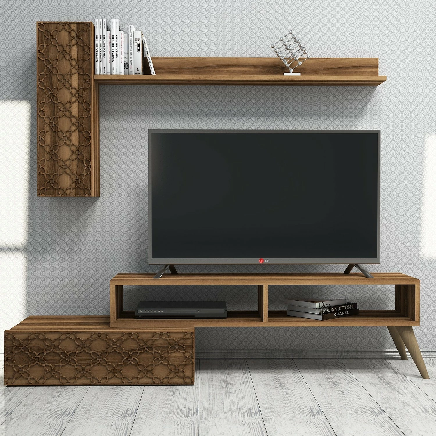 Set komodë TV Hanah Home, Planet, ngjyrë arre