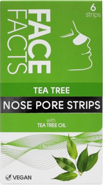 Face Facts Tea Tree Nose Pore Strips - 6 Strips