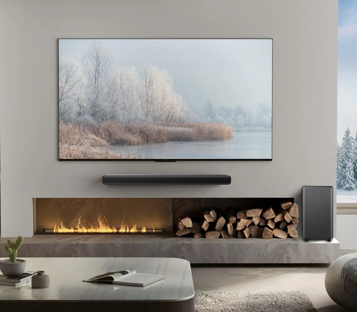 Soundbar TCL S S55H, 2.1 Channel, Dolby Atmos, Subwoofer pa tela, Bluetooth, Titanium