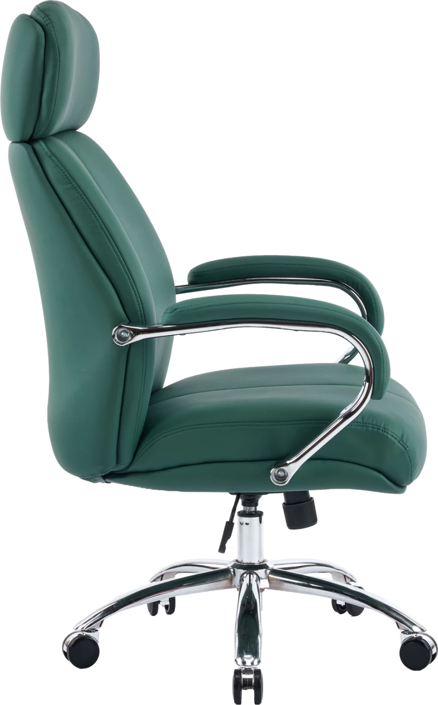 Karrige zyre TOREN, lëkurë sintetike e gjelbër, bazë kromi, 66x74x128cm