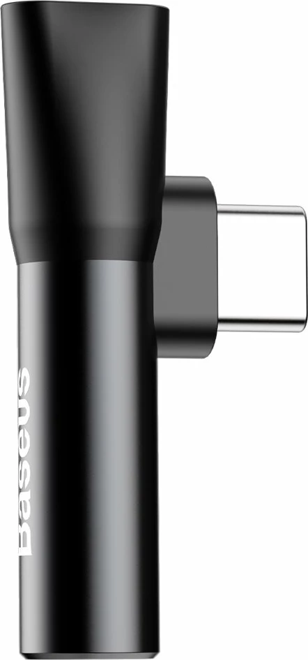 Adapter audio Baseus L41, USB-C në USB-C + 3.5 mm, i zi