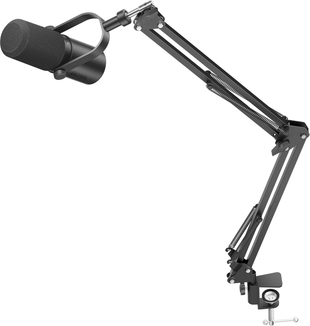 Mikrofon BOYA CastMic P60B dinamik USB-C/XLR me krah tavoline, i zi