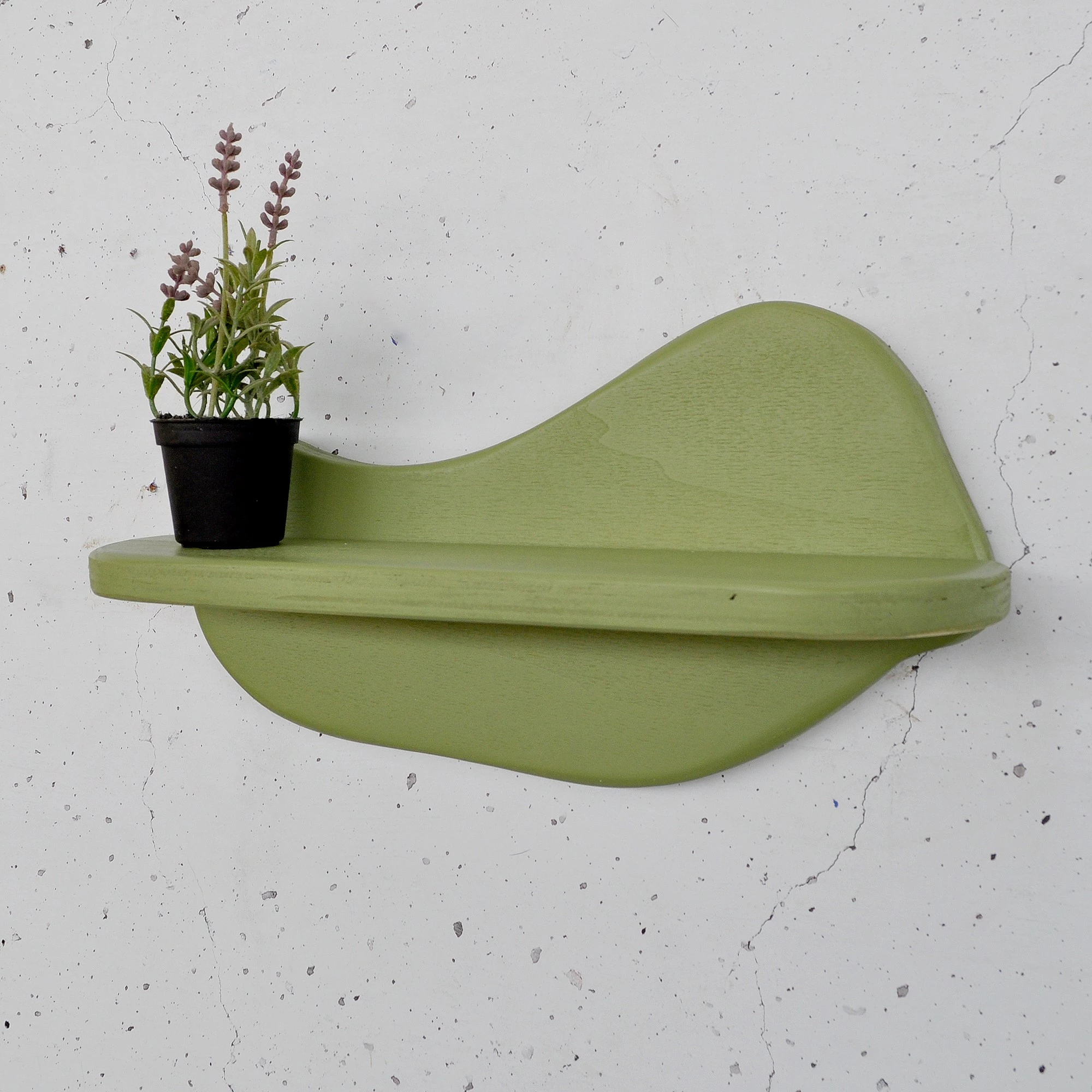 Raft dekorativ prej druri për mur, ngjyrë e gjelbër e çelët, Skye Decor, Meh224