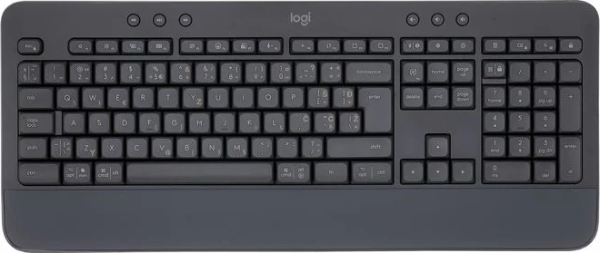 Tastierë wireless LOGITECH Signature K650, Logi Bolt/Bluetooth, me mbështetëse për kyçe, full-size me numpad, Graphite