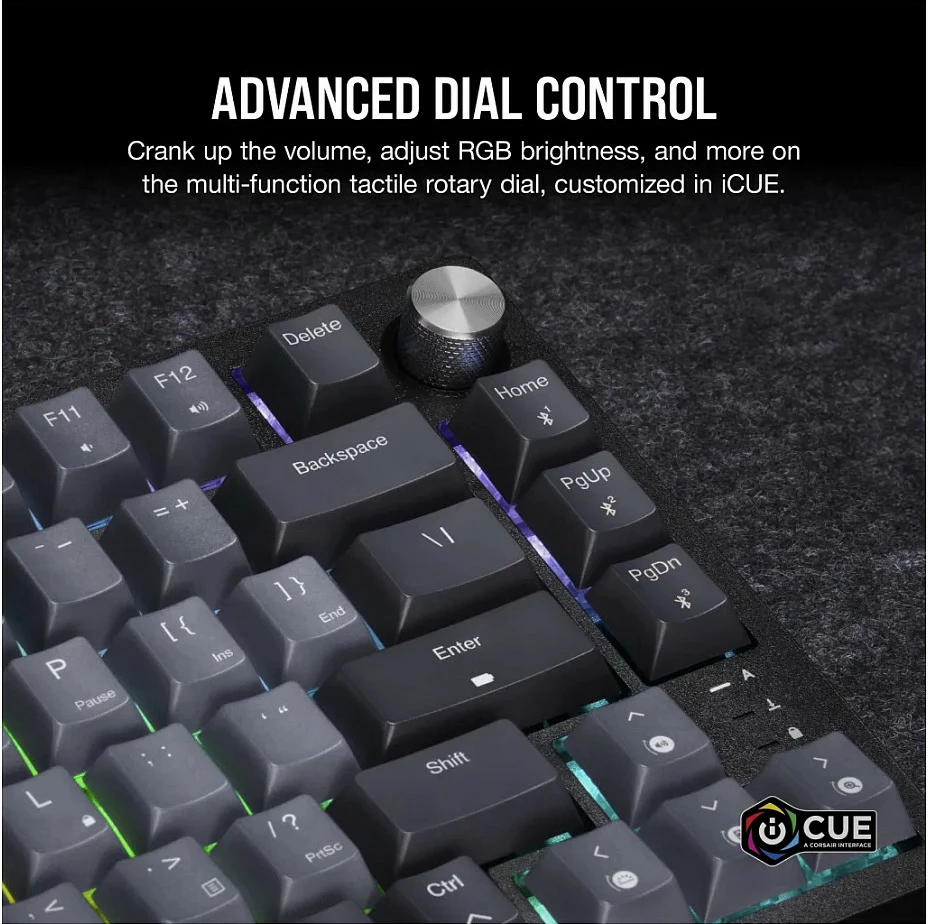 Tastierë Corsair K65 Plus, layout gjerman (DE), RGB, kompakte, e zezë