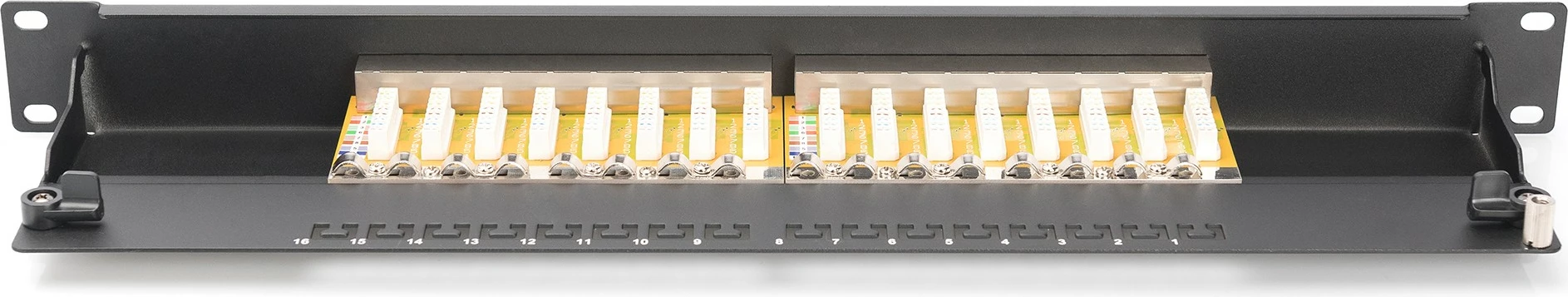 Patchpanel Digitus 16-portë Cat6, 1U, i zi