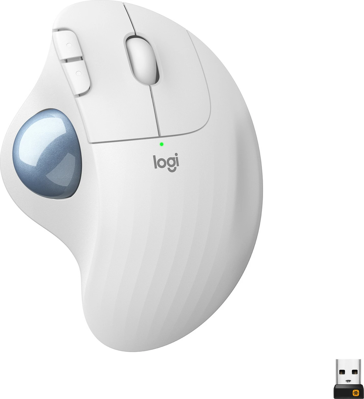 Maus Logitech M575 ERGO wireless trackball, i bardhë