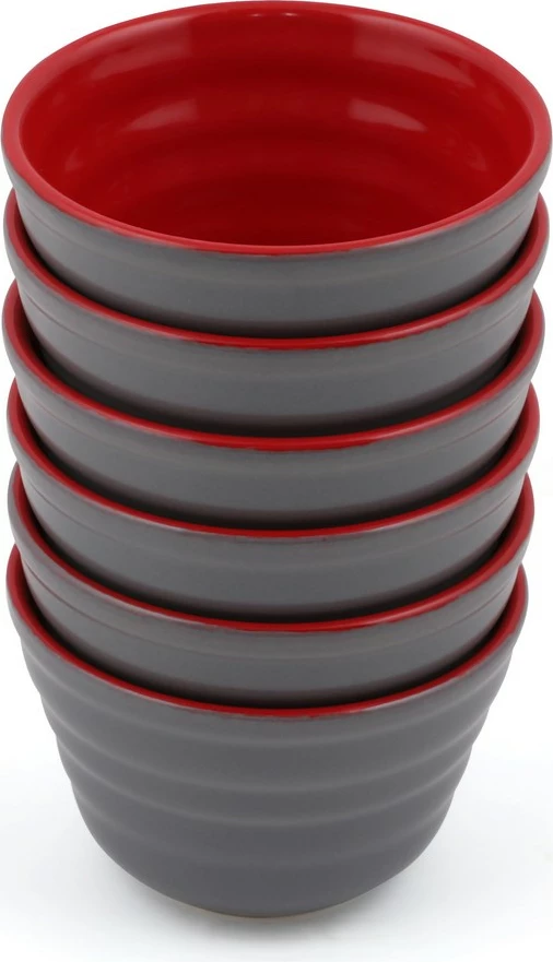 Set tasash qeramike (6 copë), Hermia Concept, gri dhe e kuqe, ST514006F469A0000000ACD100