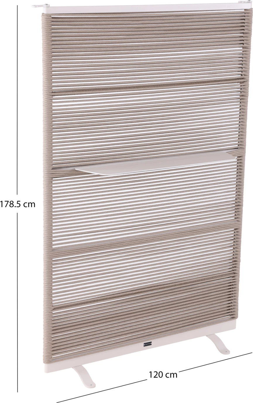 Ndarës dekorativ DELANOR, alumin ngjyrë fildishi, litar bezhë, 120x178.5cm