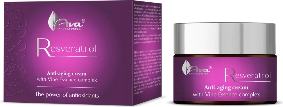 Krem anti-rrudhë për fytyrë Ava Laboratorium Resveratrol Anti-Aging me Vine Essence Complex për femra, 50ml