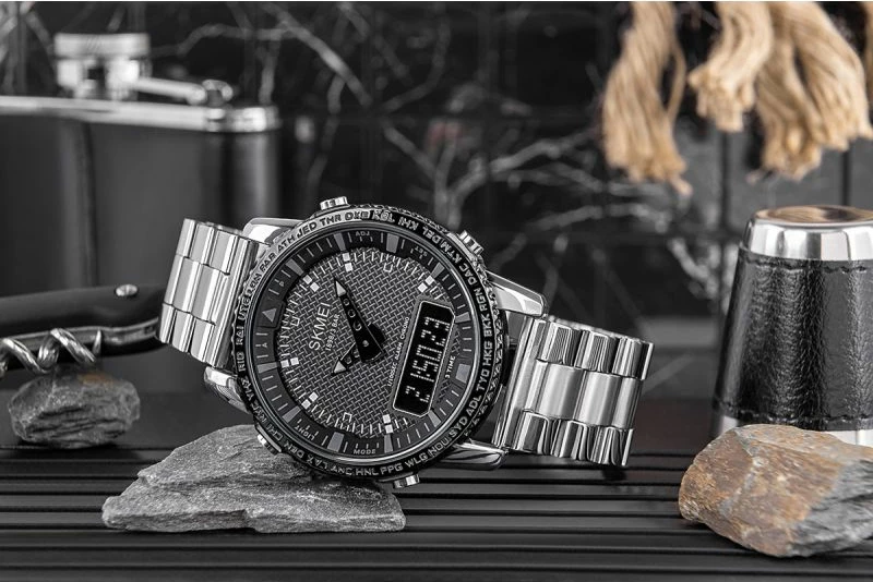 Orë dore për meshkuj Skmei, e zezë