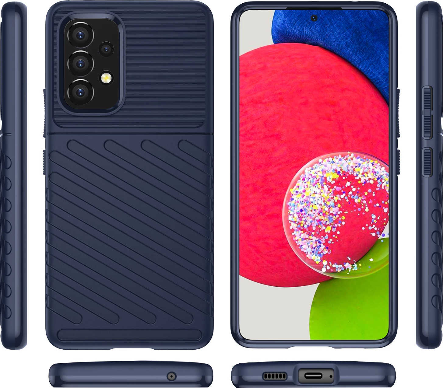 Mbështjellës Hurtel Thunder Case për Samsung Galaxy A53 5G, kaltër