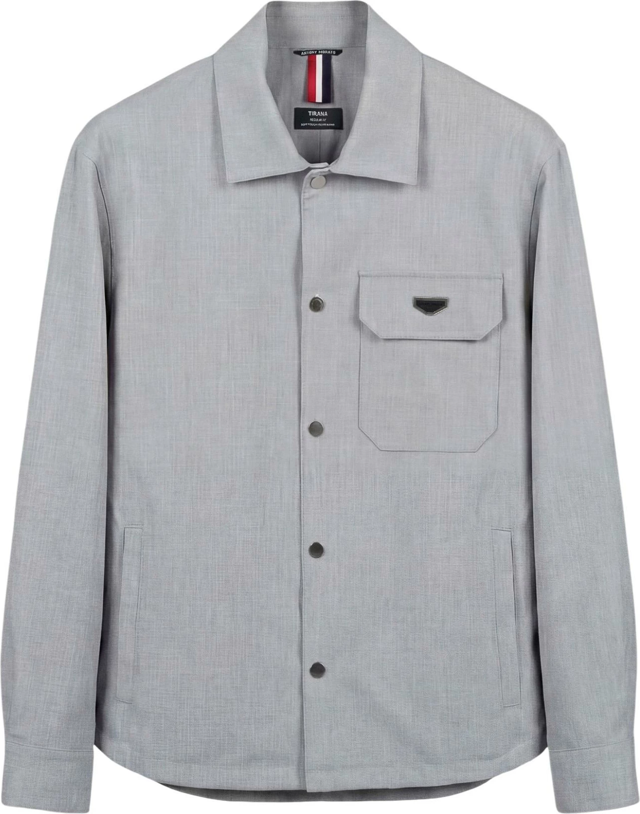 Këmishë për meshkuj Antony Morato Tirana Regular Fit MMSL00787-FA600295, gri e çelët [Madhësia: L]