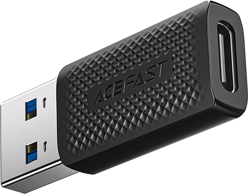 Adapter USB Acefast J2, USB-C (femër) në USB-A (mashkull), 5Gb/s, i zi