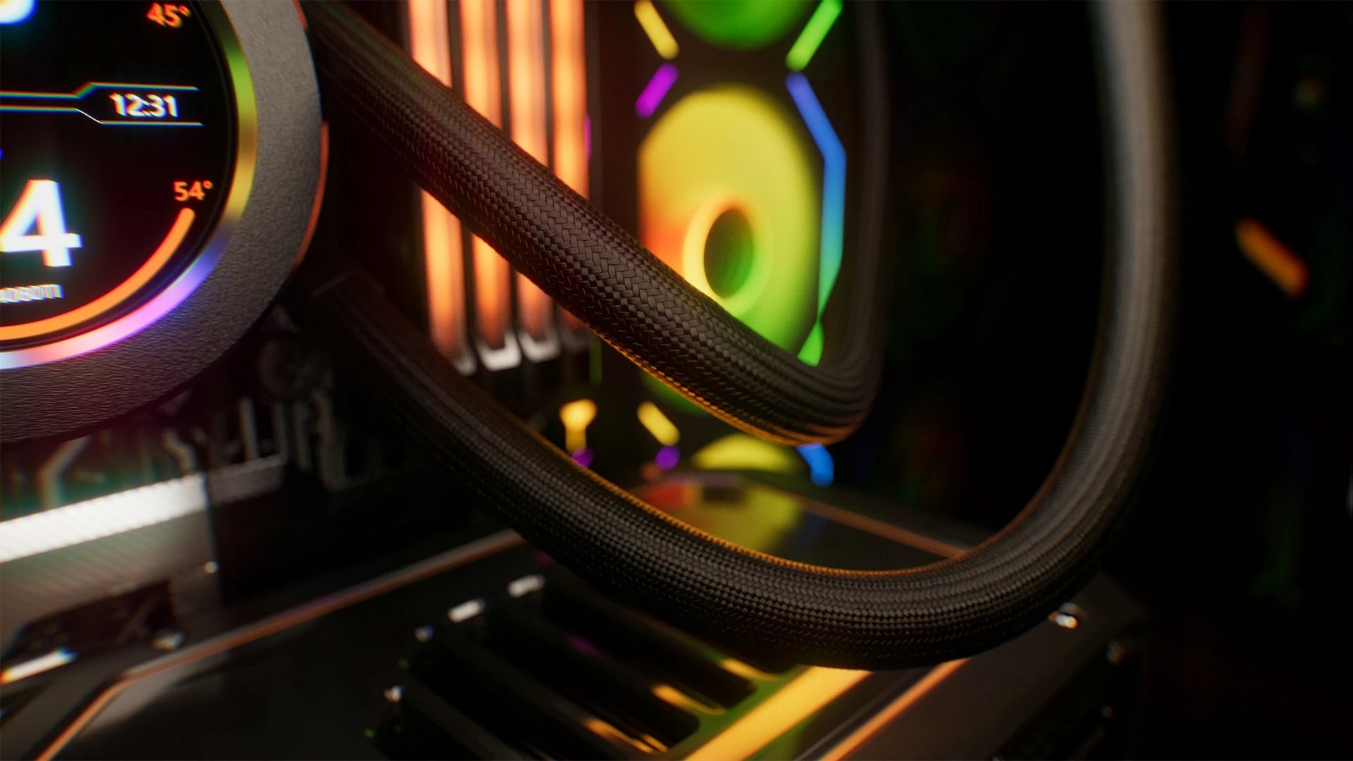 Ftohës uji AIO Krux HydroGlance 240 ARGB LCD KRXE003, radiator 240 mm, 2x120 mm PWM