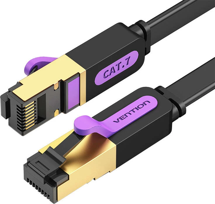 Kabllo rrjeti flat Vention ICABJ, CAT7, 5m, 10Gbps, e zezë
