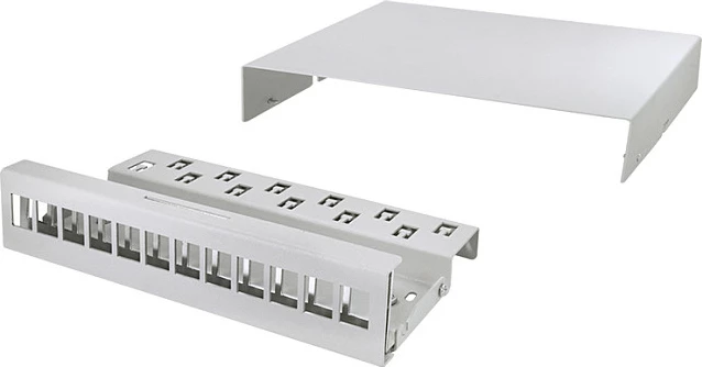 Kuti konsolidimi LogiLink, 12 porta RJ45, montim tavolinë/mur/rail, gri