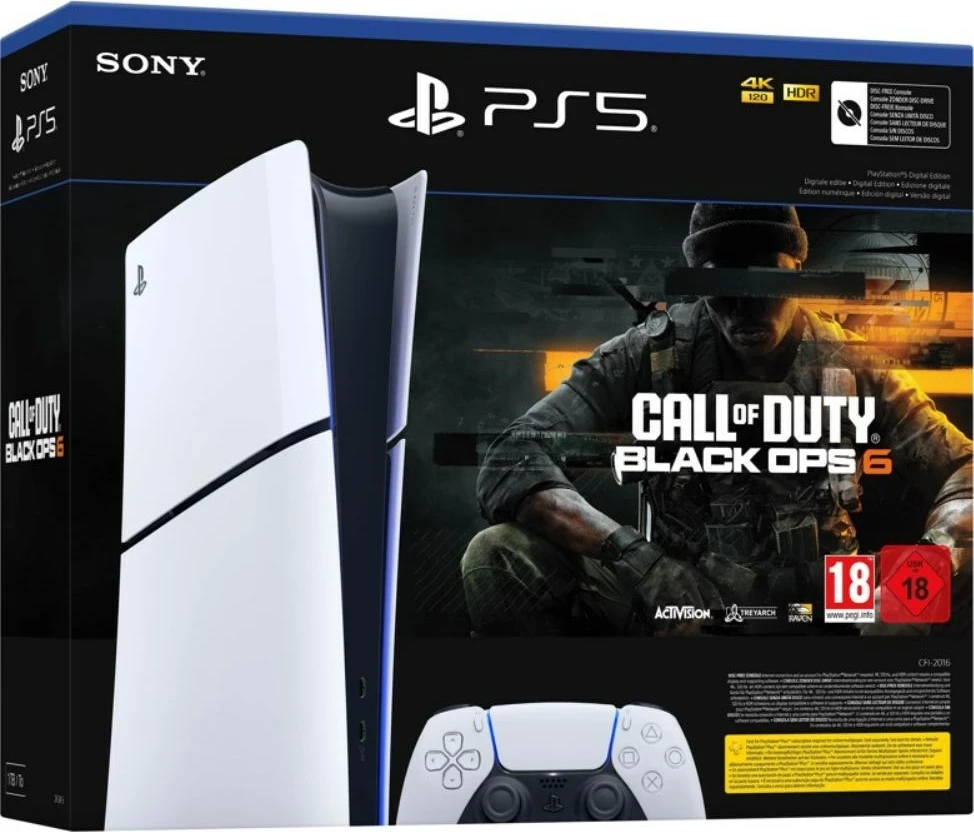 Konzolë lojërash Sony PlayStation 5 Slim Digital, 1TB SSD, me Call of Duty: Black Ops 6, E zezë