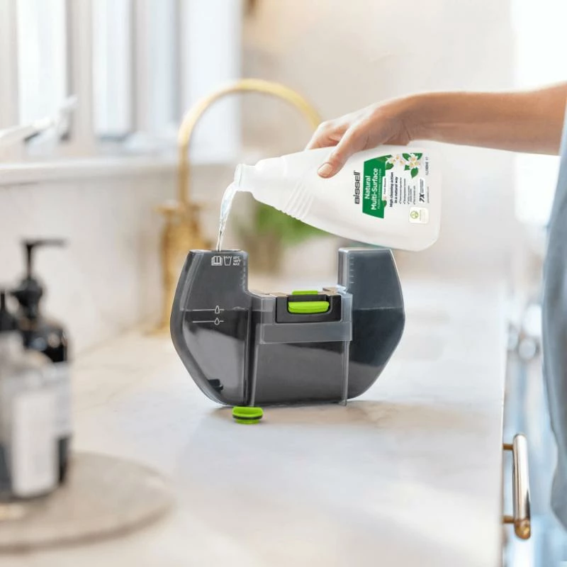 Pastruese dyshemeje me vakum dhe mop pa kabllo, Bissell SpinWave Vac Pet Pro 3898N, 3 moda, autonomi deri 70 min, për shtëpi me kafshë, e zezë/gri, set me jastëkë shtesë dhe solucion 236 ml