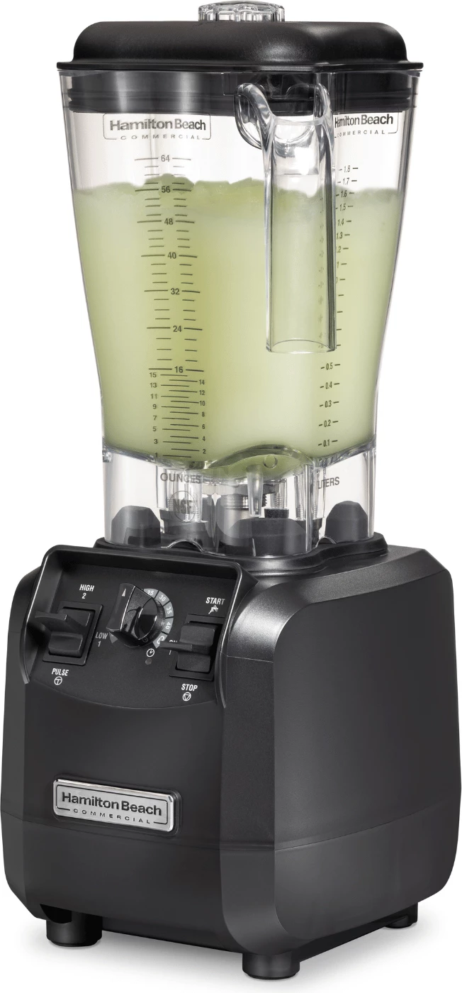 Blender performancë e lartë, Hamilton Beach Commercial Fury, 1.8 L, motor 3 HP, kohëmatës me fikje automatike, kavanoz BPA-free copoliester, 178x203x457 mm, e zezë