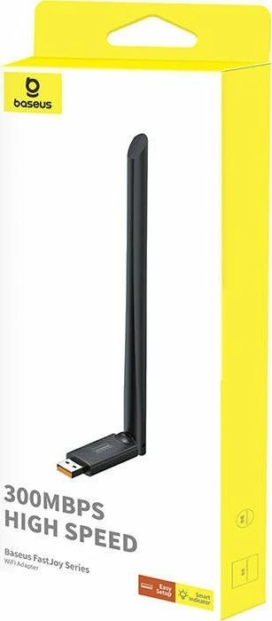 Adapter Wi‑Fi USB Baseus FastJoy B01317600111-01 300Mbps Wi‑Fi 5 me antenë 6dBi, i zi