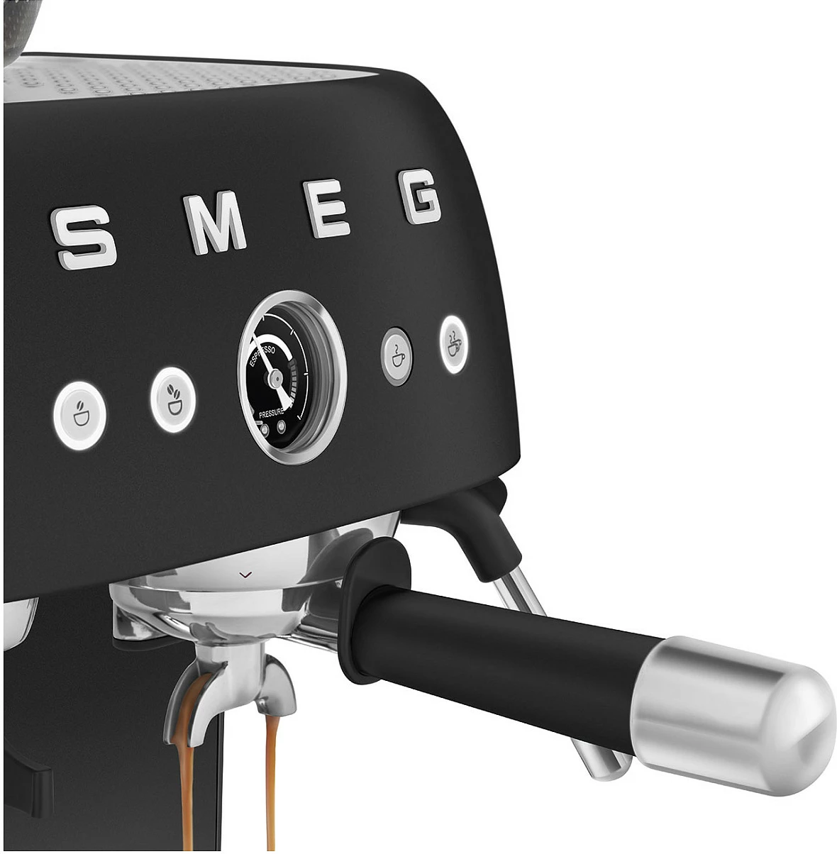 Makinë kafeje espresso Smeg EGF03BLMEU, rezervuar 1L, me mulli të integruar, Thermoblock, shkop avulli, e zezë