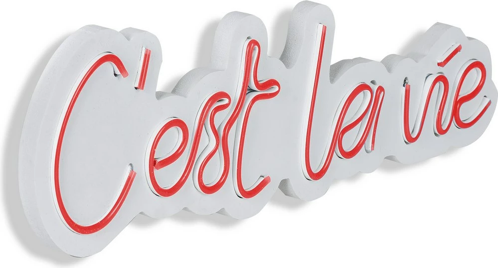 Dekor dritash LED plastike, 'C'est La Vie', ngjyrë e kuqe