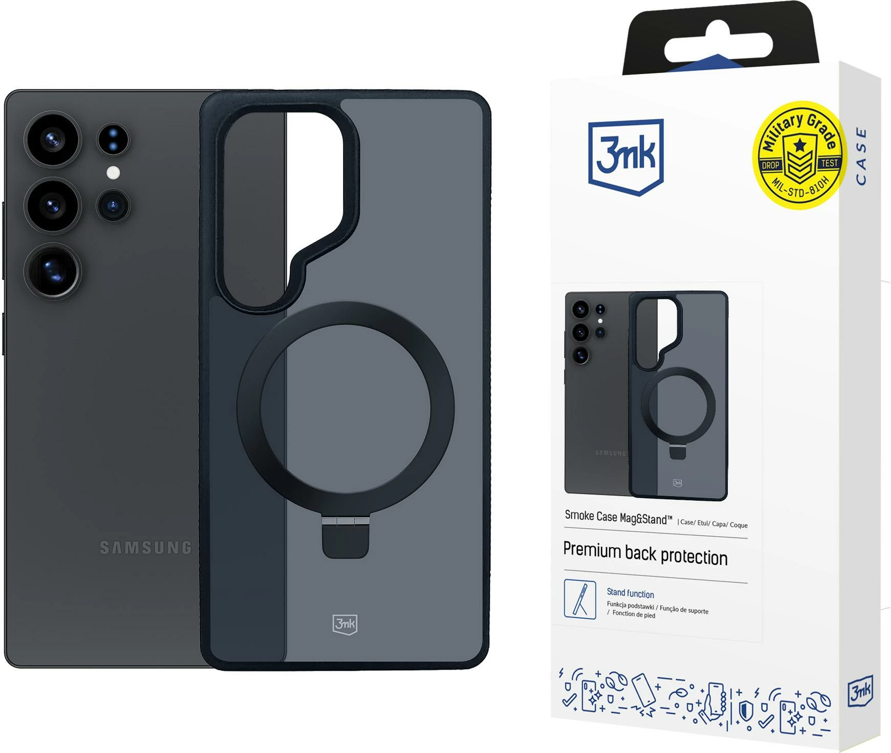 Mbështjellës 3mk Smoke Case Mag&Stand për Samsung Galaxy S25 Ultra, Zi