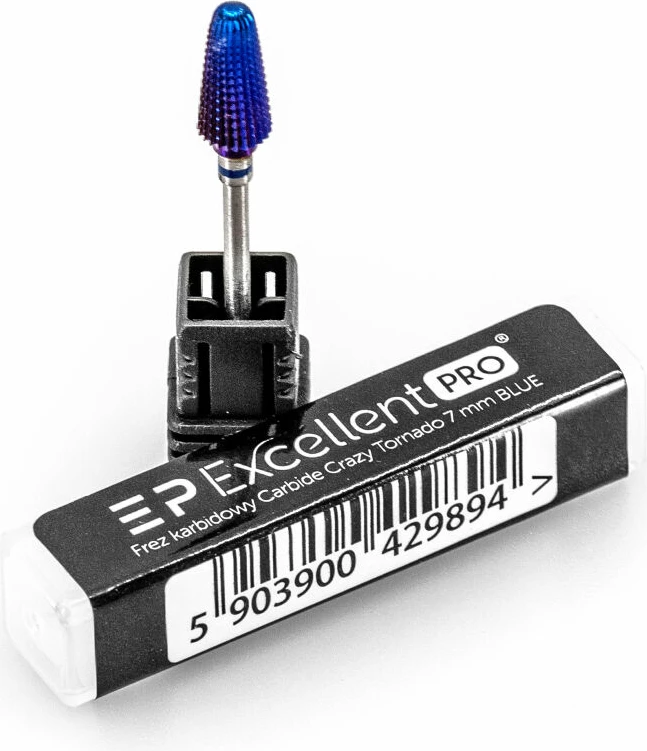 Mjet për manikyr Excellent PRO Crazy Tornado Carbide Mill 7mm për femra, blu, 1 copë