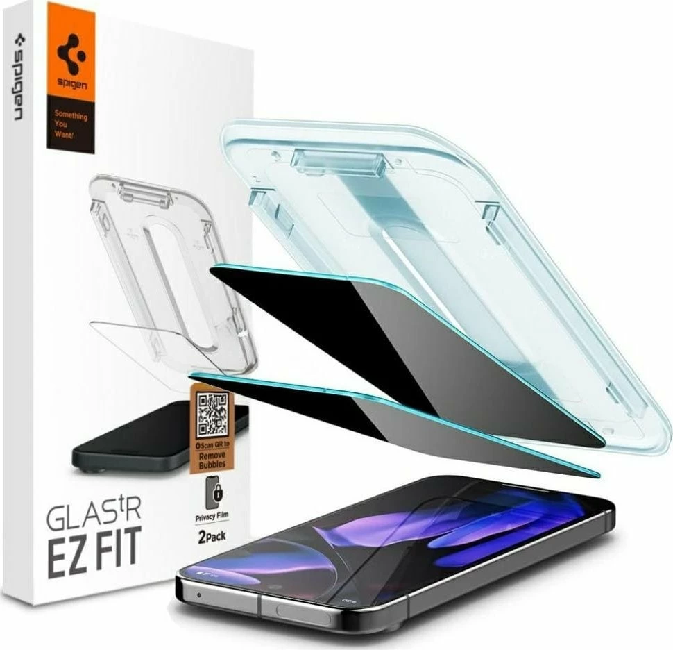 Xham i kalitur privatësie Spigen Glas.TR EZ FIT për Google Pixel 9/9 Pro 9H, 2 copë