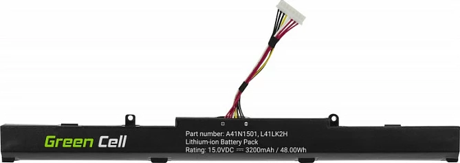 Bateri laptopi Green Cell A41N1501, 15V 3200mAh, për Asus ROG GL752 / VivoBook Pro N552