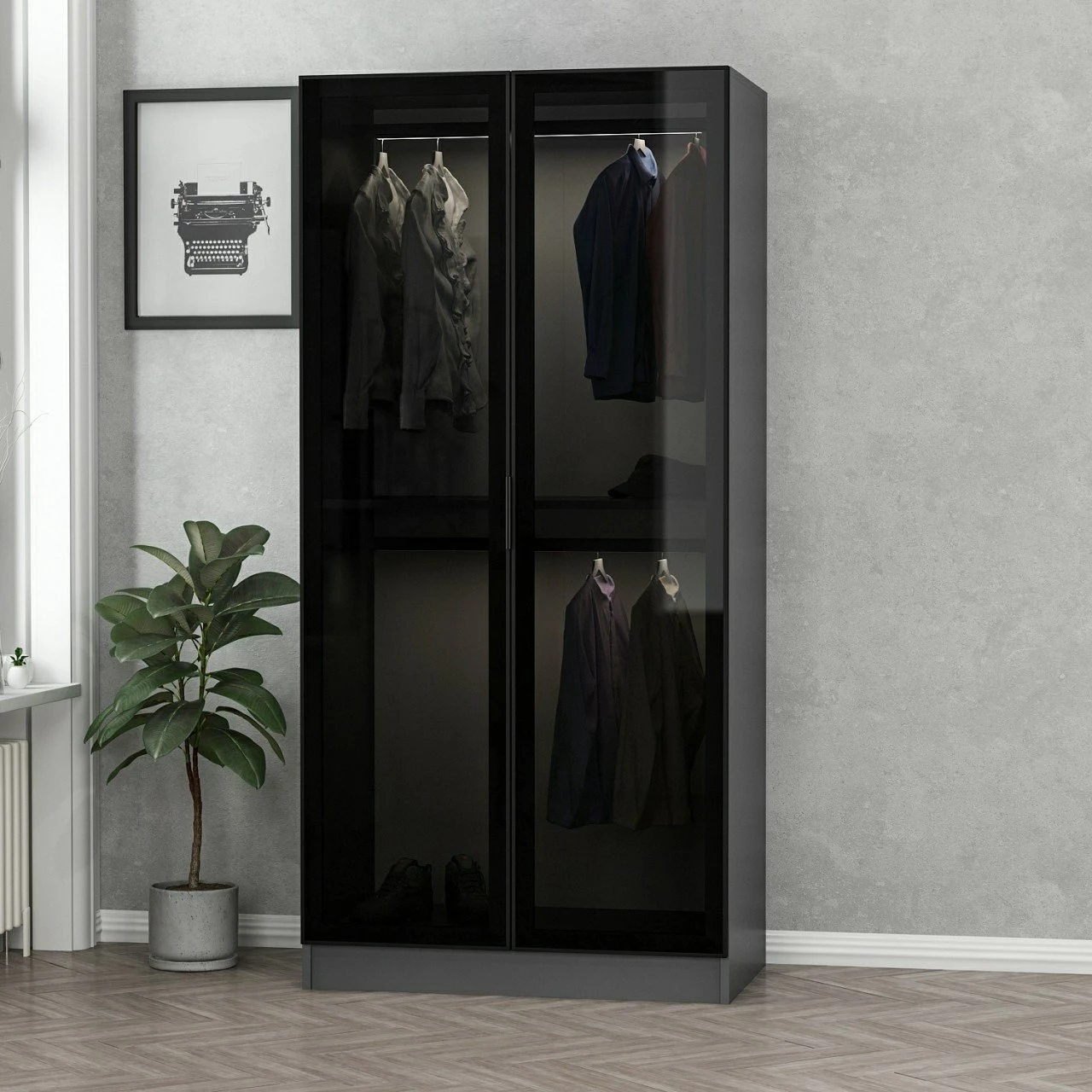 Dollap Hanah Home, xham Kale, anthracite, 190cm