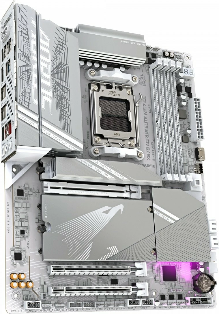 Pllakë amë Gigabyte X870 A ELITE WF7 ICE, Socket AM5, DDR5, ATX, Argjendtë