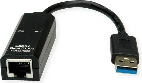 Adapter VALUE USB 3.2 Gen 1 në Gigabit Ethernet (RJ-45), USB-A, i zi