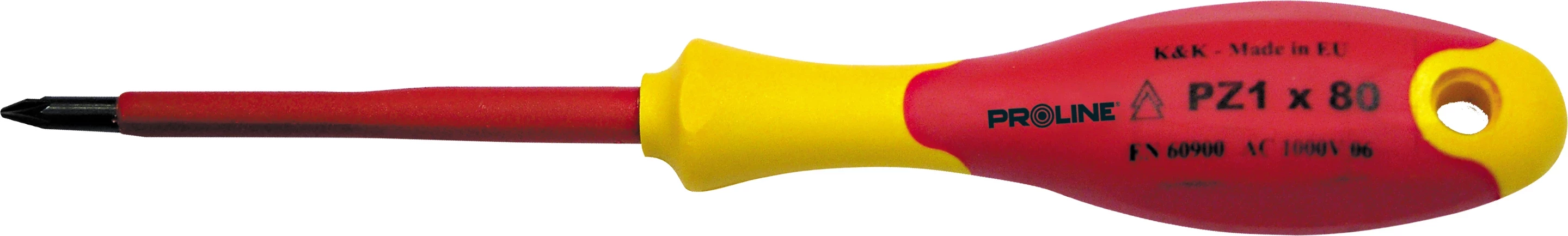 Kaçavidë Pozidriv e izolume PROLINE 10595 PZ0 x 60mm 1000V kuqe/verdhe